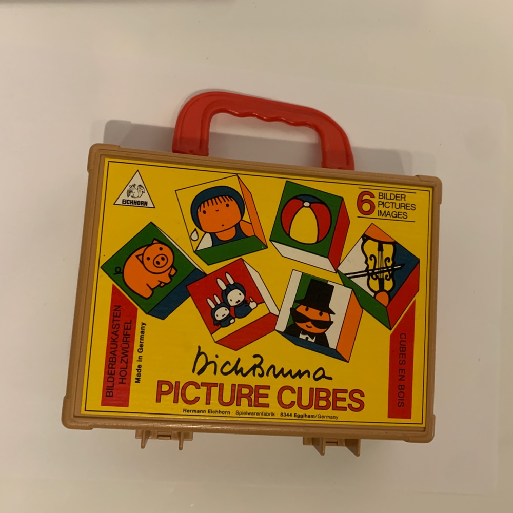 Vintage building blocks in case , Made in Germany